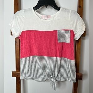 Girls large Moa Moa color block top
